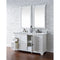 James Martin Providence 60" Bright White Double Vanity with 3 cm Carrara Marble Top 238-105-V60D-BW-3CAR