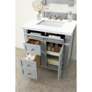 James Martin Brittany 30" Single Vanity Urban Gray with 3 cm Classic White Quartz Top 650-V30-UGR-3CLW