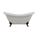 Cambridge Plumbing Acrylic Double Ended Slipper Bathtub 68"x28" No Drillings and BRZ Feet