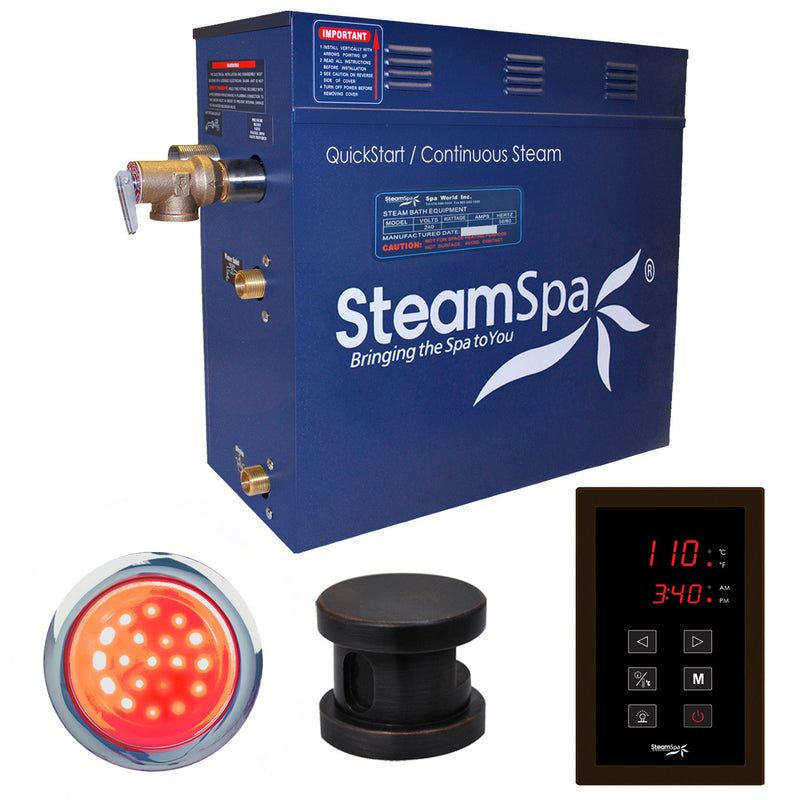 SteamSpa Indulgence 9 KW QuickStart Acu-Steam Bath Generator Package in Oil Rubbed Bronze