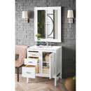 James Martin Addison 30" Single Vanity Cabinet Glossy White with 3 cm Carrara White Top E444-V30-GW-3CAR