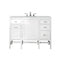 James Martin Addison 48" Single Vanity Cabinet Glossy White with 3 cm Arctic Fall Solid Surface Countertop E444-V48-GW-3AF