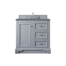 James Martin De Soto 36" Single Vanity Silver Gray with 3 cm Cala Blue Quartz Top 825-V36-SL-3CBL