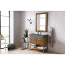 James Martin Columbia 36" Single Vanity Latte Oak Radiant Gold with Dusk Gray Glossy Composite Top 388-V36-LTO-RG-DGG