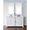 James Martin Providence 60" Double Vanity Cabinet Bright White with 3 cm Ethereal Noctis Quartz Top 238-105-V60D-BW-3ENC