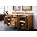 James Martin Bristol 72" Double Vanity Saddle Brown with 3 cm Ethereal Noctis Quartz Top 157-V72-SBR-3ENC