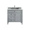 James Martin Brittany 36" Urban Gray Single Vanity with 3 cm Ethereal Noctis Quartz Top 650-V36-UGR-3ENC