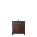 James Martin Brookfield 36" Warm Cherry Single Vanity with 3 cm Charcoal Soapstone Quartz Top 147-114-5586-3CSP