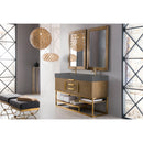 James Martin Columbia 59" Double Vanity Latte Oak Radiant Gold with Dusk Gray Glossy Composite Top 388-V59D-LTO-RG-DGG