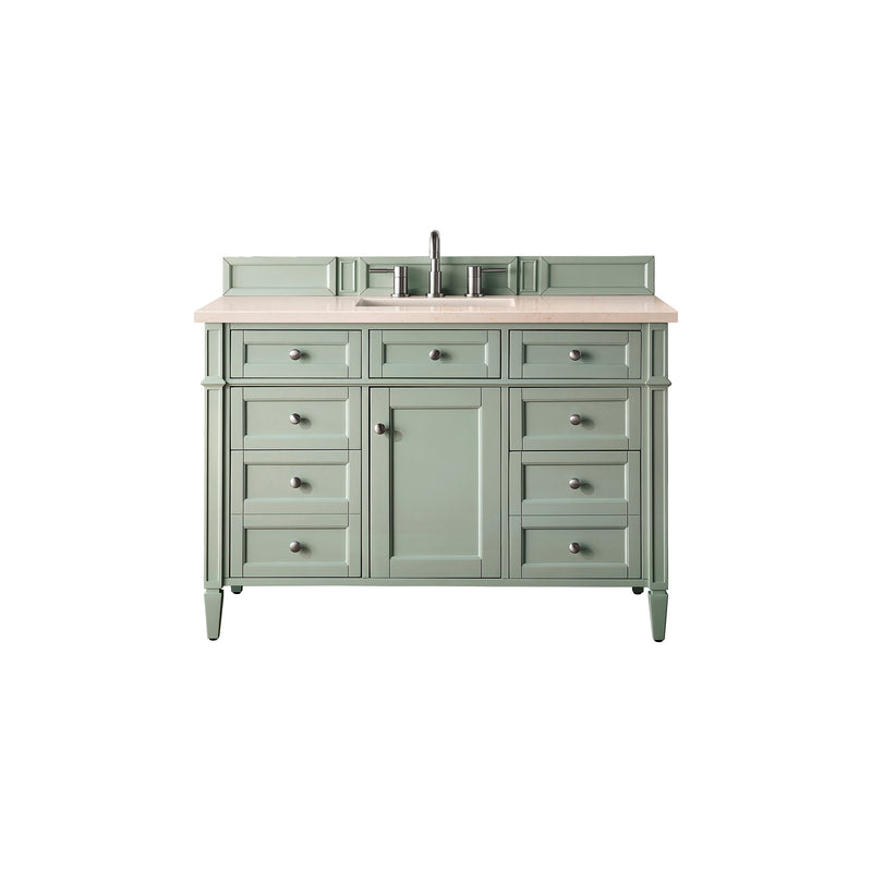 James Martin Brittany 48" Sage Green Single Vanity with 3 cm Eternal Marfil Quartz Top 650-V48-SGR-3EMR