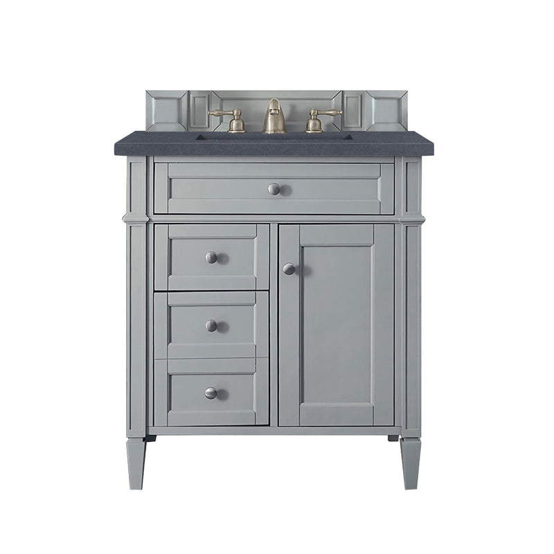 James Martin Brittany 30" Single Vanity Urban Gray with 3 cm Charcoal Soapstone Quartz Top 650-V30-UGR-3CSP