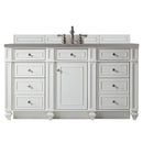 James Martin Bristol 60" Single Vanity Bright White with 3 cm Grey Expo Quartz Top 157-V60S-BW-3GEX