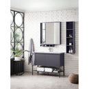 James Martin Milan 47.3" Single Vanity Cabinet Modern Gray Glossy Matte Black with Glossy White Composite Top 801V47.3MGGMBKGW