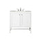 James Martin Addison 36" Single Vanity Cabinet with Doors Glossy White with 3 cm Eternal Serena Top E445-V36-GW-3ESR