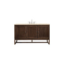 James Martin Athens 60" Single Vanity Cabinet Mid Century Acacia with 3 cm Eternal Marfil Top E645-V60S-MCA-3EMR