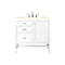 James Martin Addison 36" Single Vanity Cabinet Glossy White with 3 cm Eternal Marfil Top E444-V36-GW-3EMR