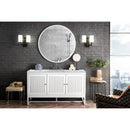 James Martin Athens 60" Single Vanity Cabinet Glossy White with 3 cm Carrara White Top E645-V60S-GW-3CAR