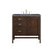 James Martin Addison 36" Single Vanity Cabinet Mid Century Acacia with 3 cm Charcoal Soapstone Quartz Top E444-V36-MCA-3CSP