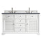 James Martin Savannah 60" Double Vanity Cabinet Bright White with 3 cm Charcoal Soapstone Quartz Top 238-104-V60D-BW-3CSP