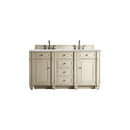 James Martin Bristol 60" Double Vanity Vintage Vanilla with 3 cm Ethereal Noctis Quartz Top 157-V60D-VV-3ENC