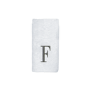 Avanti Towels White/Silver Block Monogram Fingertip Towel