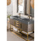 James Martin Columbia 59" Double Vanity Ash Gray Radiant Gold with Dusk Gray Glossy Composite Top 388-V59D-AGR-RG-DGG