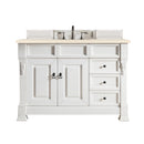 James Martin Brookfield 48" Bright White Single Vanity with 3 cm Eternal Marfil Quartz Top 147-V48-BW-3EMR