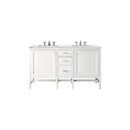 James Martin Addison 60" Double Vanity Cabinet Glossy White with 3 cm Ethereal Noctis Top E444-V60D-GW-3ENC