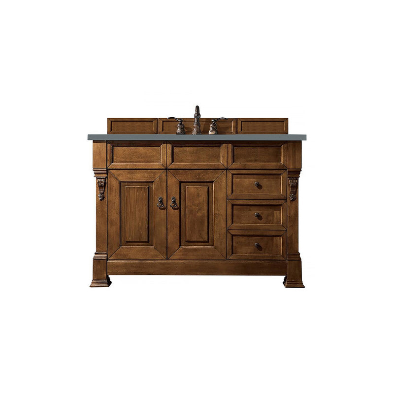 James Martin Brookfield 48" Country Oak Single Vanity with 3 cm Cala Blue Quartz Top 147-114-5276-3CBL