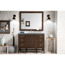 James Martin Addison 48" Single Vanity Cabinet Mid Century Acacia with 3 cm Cala Blue Quartz Top E444-V48-MCA-3CBL