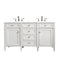 James Martin Brittany 60" Bright White Double Vanity with 3 cm Classic White Quartz Top 650-V60D-BW-3CLW