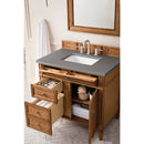 James Martin Brittany 36" Saddle Brown Single Vanity with 3 cm Gray Expo Quartz Top 650-V36-SBR-3GEX