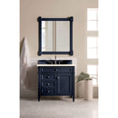 James Martin Brittany 36" Victory Blue Single Vanity with 3 cm Eternal Marfil Quartz Top 650-V36-VBL-3EMR