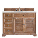 James Martin Savannah 48" Single Vanity Cabinet Driftwood with 3 cm Eternal Jasmine Pearl Quartz Top 238-104-5211-3EJP