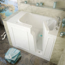 MediTub Walk-In 29" x 52" Right Drain White Whirlpool and Air Jetted Walk-In Bathtub