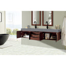 James Martin Mercer Island 72" Double Vanity Coffee Oak Matte Black with Dusk Gray Glossy Composite Top 389-V72D-CFO-MB-DGG