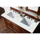 James Martin Brookfield 60" Warm Cherry Double Vanity with 3 cm Ethereal Noctis Quartz Top 147-114-5681-3ENC