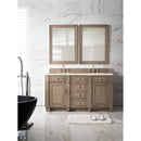 James Martin Bristol 60" Double Vanity Whitewashed Walnut with 3 cm Eternal Marfil Quartz Top 157-V60D-WW-3EMR