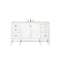 James Martin Addison 60" Single Vanity Cabinet Glossy White with 3 cm Eternal Jasmine Pearl Quartz Top E444-V60S-GW-3EJP