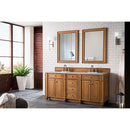 James Martin Bristol 72" Double Vanity Saddle Brown with 3 cm Eternal Jasmine Pearl Quartz Top 157-V72-SBR-3EJP