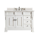 James Martin Brookfield 48" Bright White Single Vanity with 3 cm Eternal Jasmine Pearl Quartz Top 147-V48-BW-3EJP