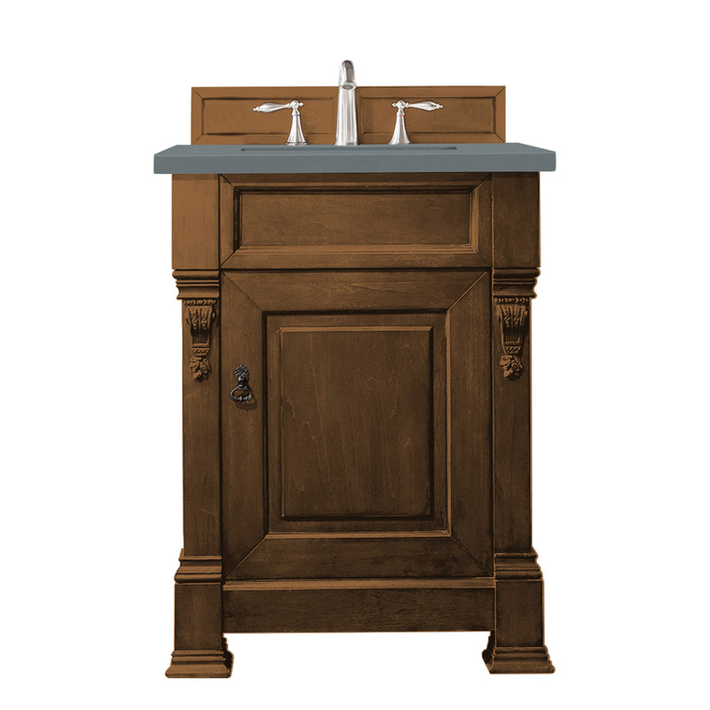 James Martin Brookfield 26" Country Oak Single Vanity with 3 cm Cala Blue Quartz Top 147-114-V26-COK-3CBL