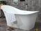 ALFI 74" White Solid Surface Smooth Resin Soaking Slipper Bathtub AB9915