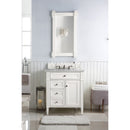 James Martin Brittany 30" Single Vanity Bright White with 3 cm Eternal Serena Quartz Top 650-V30-BW-3ESR