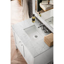 James Martin Addison 36" Single Vanity Cabinet with Doors Glossy White with 3 cm Eternal Jasmine Pearl Quartz Top E445-V36-GW-3EJP