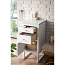 James Martin Athens 15" Cabinet with Drawers and Door Glossy White with 3 cm Arctic Fall Solid Surface Top E645-B15L-GW-3AF