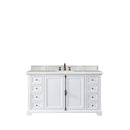 James Martin Providence 60" Single Vanity Cabinet Bright White with 3 cm Eternal Serena Quartz Top 238-105-V60S-BW-3ESR