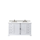 James Martin Providence 60" Double Vanity Cabinet Bright White with 3 cm Classic White Quartz Top 238-105-V60D-BW-3CLW