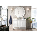 James Martin Athens 48" Single Vanity Cabinet Glossy White with 3 cm Classic White Quartz Top E645-V48-GW-3CLW