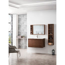 James Martin Milan 35.4" Single Vanity Cabinet Mid Century Walnut with Glossy White Composite Top 801V35.4WLTGW